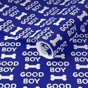 Good boy - dog bone - typography - blue -  LAD19