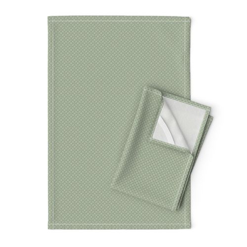 Bead Box: Sage Green & Cream Beaded Argyle, Diamond Grid