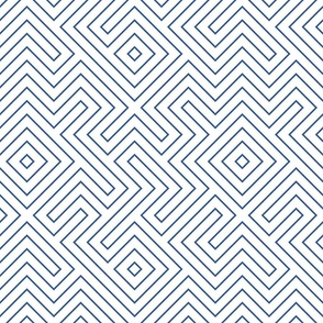 Custom Half Scale Tribal maze blue 2b5697