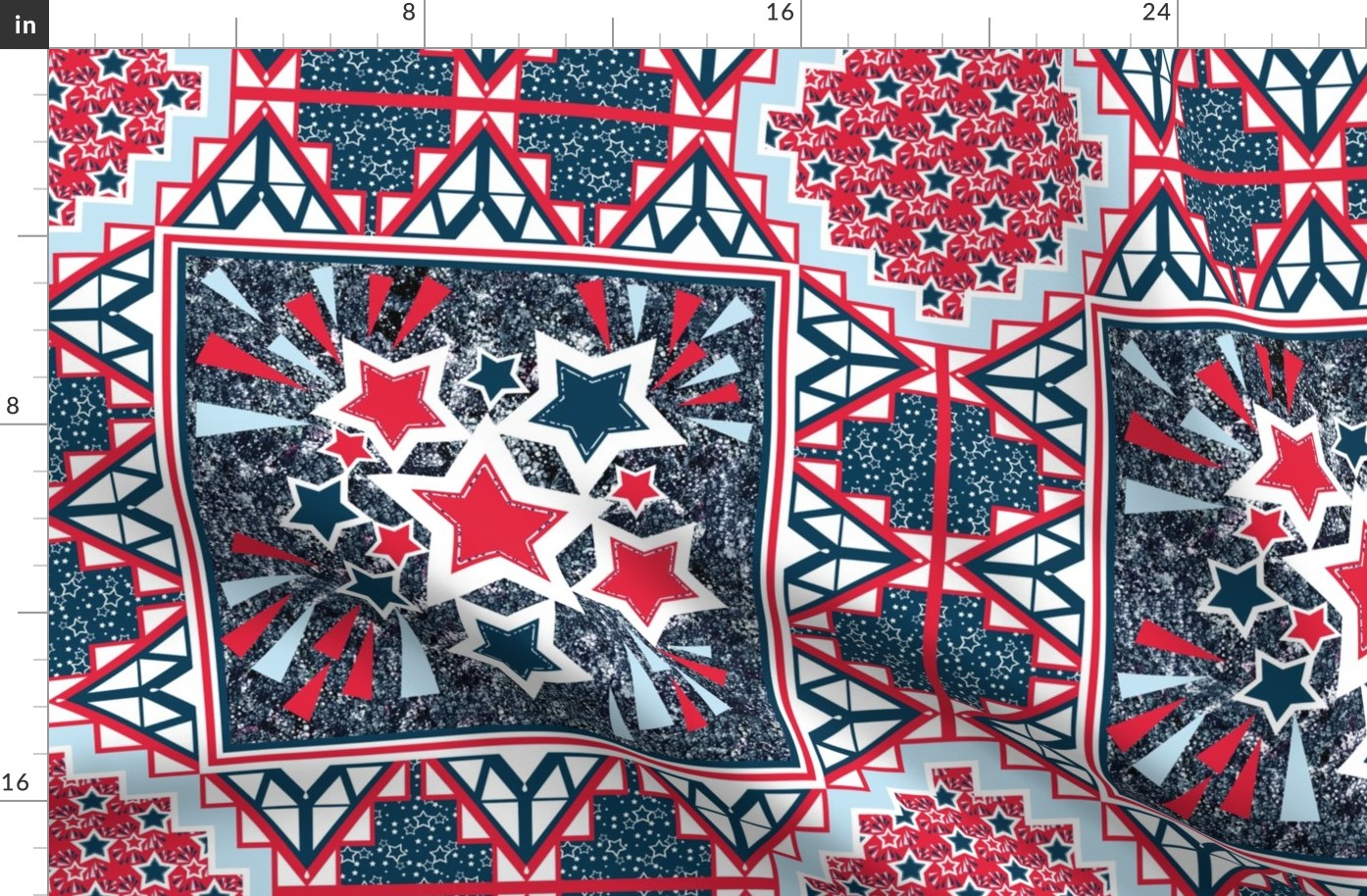 Parade Blanket Wholecloth Quilt for 4th of July in Red, White, Blue