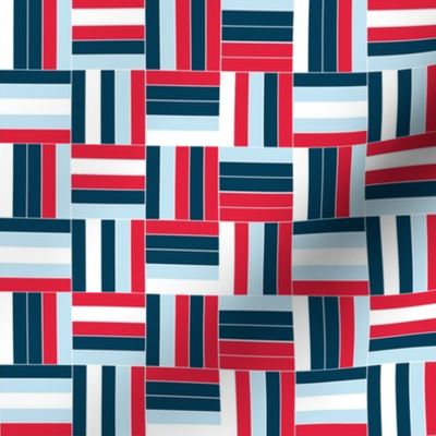 Red, White, and Blue Patriotic Basketweave for 4th of July