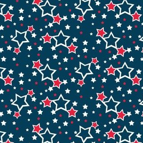 Star Ditsy in Red, White, Blue for 4th of July