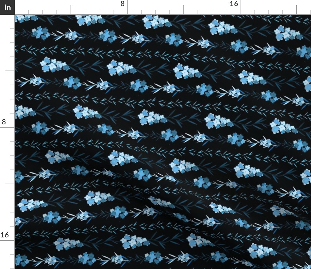 Forget me not black pattern horizontal 2