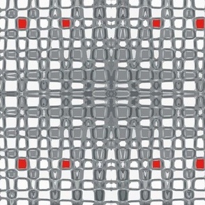 Silver with Red Geometric