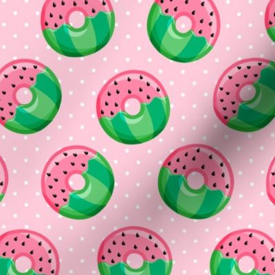 Watermelon donuts - pink polka dot - summer - fruit doughnuts - LAD19