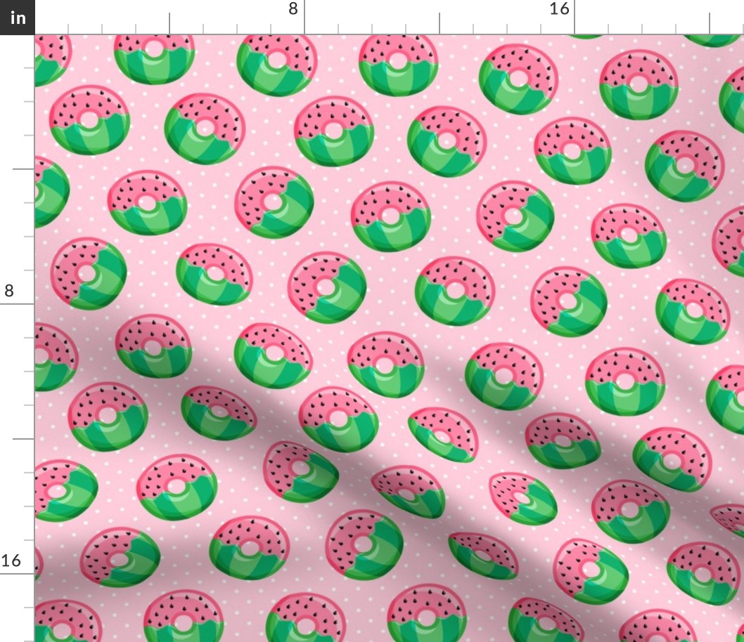 Watermelon donuts - pink polka dot - summer - fruit doughnuts - LAD19