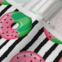 Watermelon donuts - black stripes - summer - fruit doughnuts - LAD19