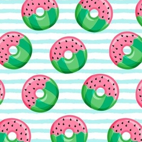 Watermelon donuts - blue stripes - summer - fruit doughnuts - LAD19v