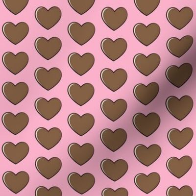 Chocolate Hearts  - Candy  - Pink & Brown  