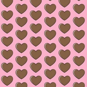 Chocolate Hearts  - Candy  - Pink & Brown  