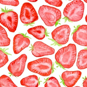 Watercolor strawberry slices pattern 