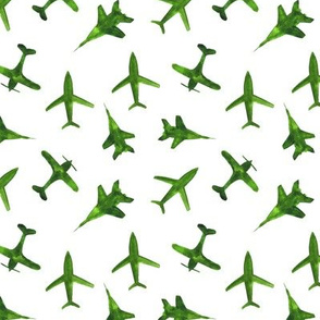 Green airplanes for baby boy || watercolor planes for nursery