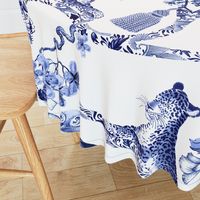 Chinoiserie  - "Whimsy"  -  Blue and White - Large Scale Pattern