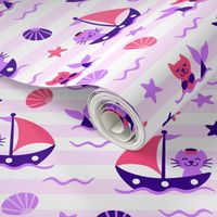 Sailor Cats Pink Purple