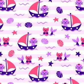 Sailor Cats Pink Purple