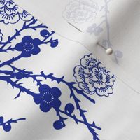 Chinoiserie  - "Peacock" - Blue on White 