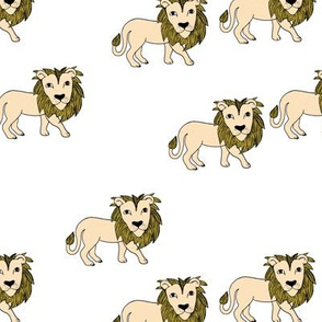 King of the jungle wild cat lion friends cute kids animals ochre yellow
