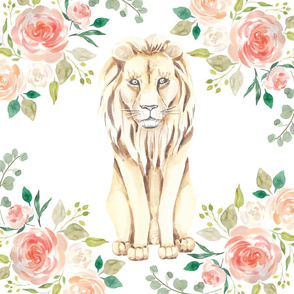 18x18" floral lion