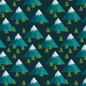 mountains and trees