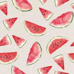 Juicy Watermelon // Sand Linen