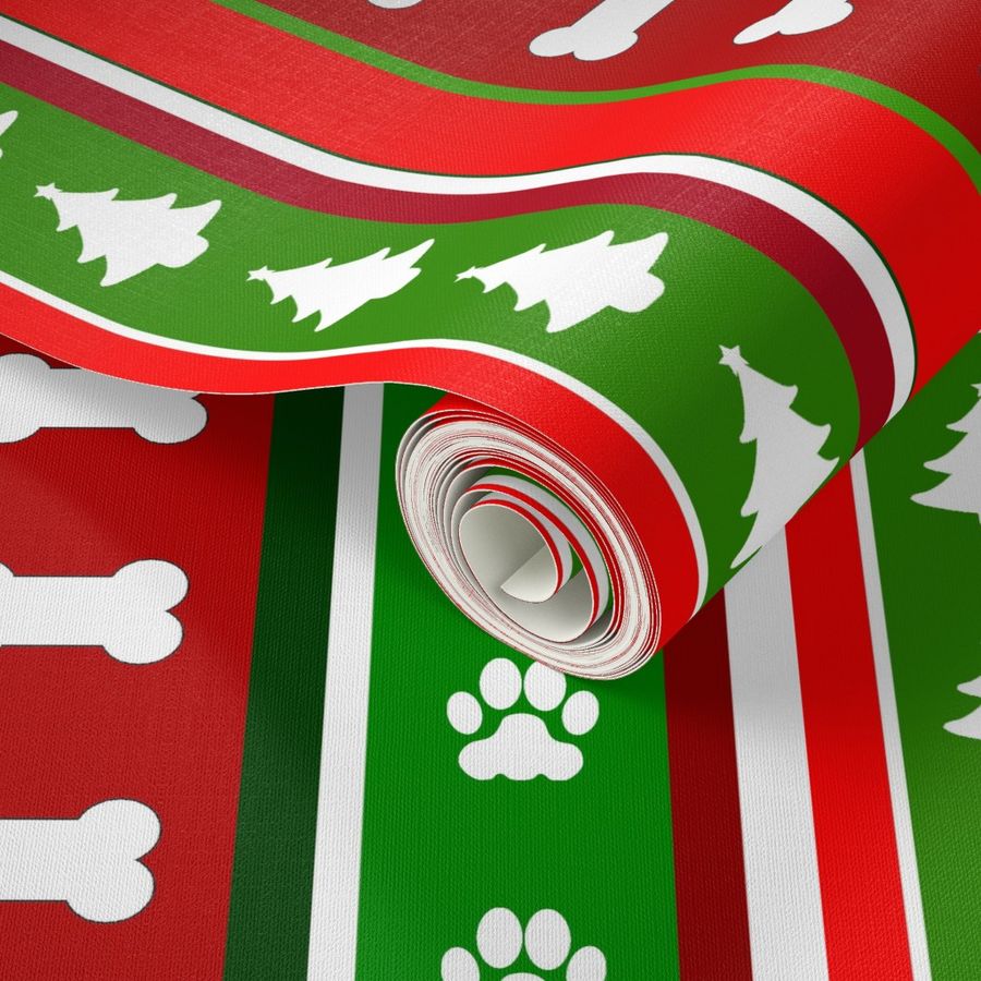 Dog Stripes Christmas_Medium Scale