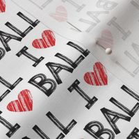 I heart ball - white - dog - LAD19