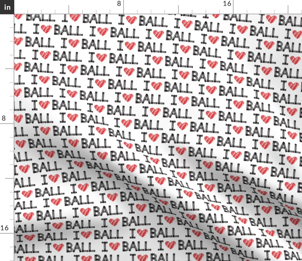 I heart ball - white - dog - LAD19