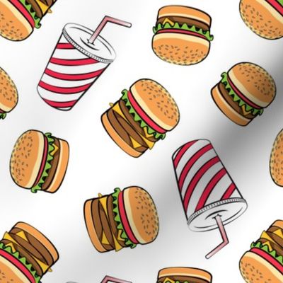 Hamburgers and Milkshakes - foodie - fast food - white -  LAD19