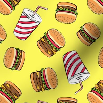 Hamburgers and Milkshakes - foodie - fast food - yellow -  LAD19