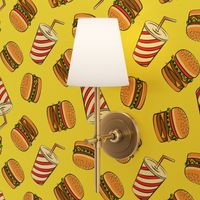 Hamburgers and Milkshakes - foodie - fast food - yellow -  LAD19