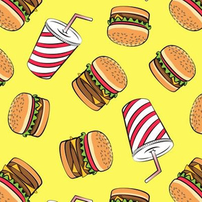 Hamburgers and Milkshakes - foodie - fast food - yellow -  LAD19