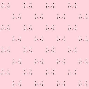 kitty faces minimal pretty pink black on pink :: cats n' kittens
