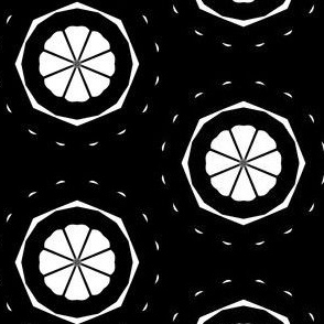 Octagon Pies of White on Black