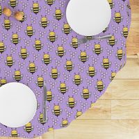 Bees Honeycomb Black&White on Purple 3 inch