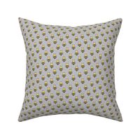 Bees Honeycomb Black&White on Grey O,75 inch