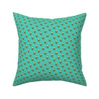 Bees Honeycomb Black&White on Green  O,75 inch