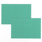 Bees Honeycomb Black&White on Green  O,75 inch