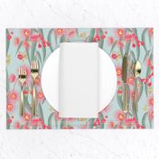 medium // Silver princess vertical eucalyptus flowers on mint