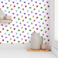 Rainbow watercolor stars || colorful pattern for gender neutral nursery