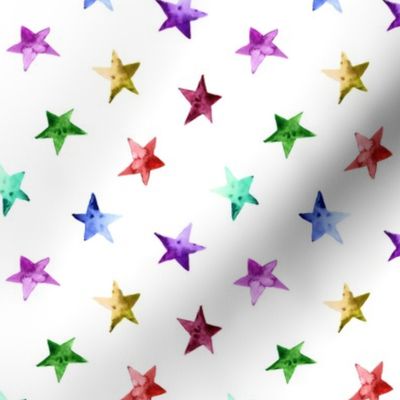 Rainbow watercolor stars || colorful pattern for gender neutral nursery