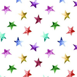 Rainbow watercolor stars || colorful pattern for gender neutral nursery
