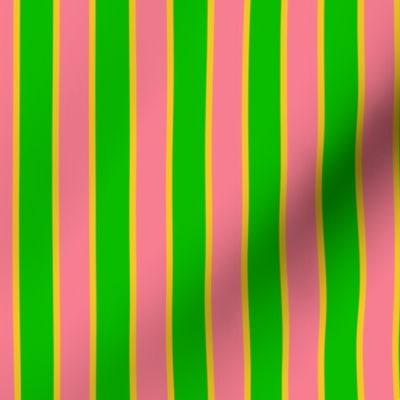 Pink Green Gold Stripes