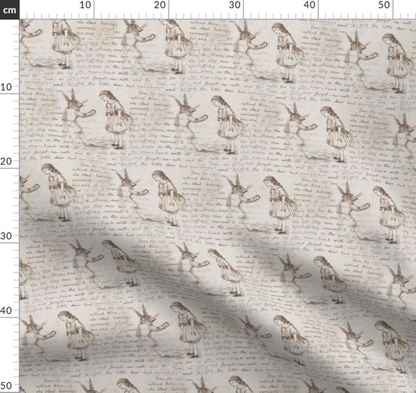 Alice In Wonderland Writing With Rabbit Spoonflower