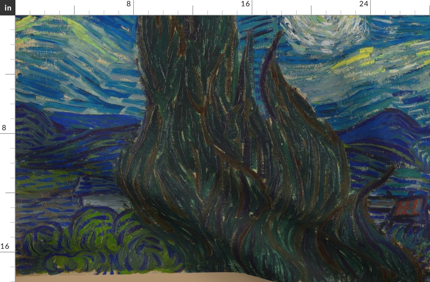 Starry Night - bright colors - 45"x56" panel