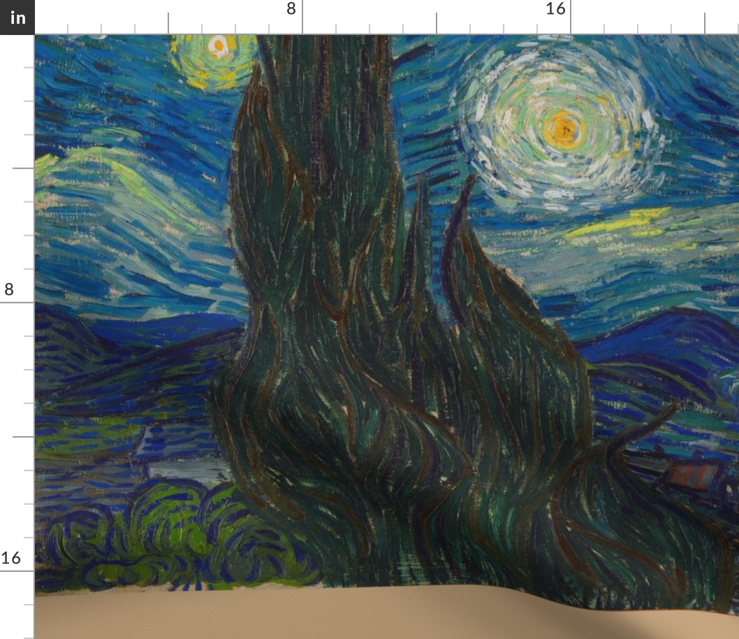 Starry Night - bright colors - 36"x 42" panel