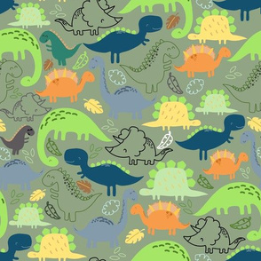 dinosaurs jungle pattern