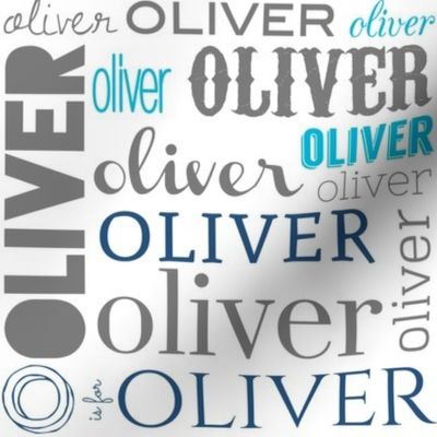 Personalized "Oliver" in Blues