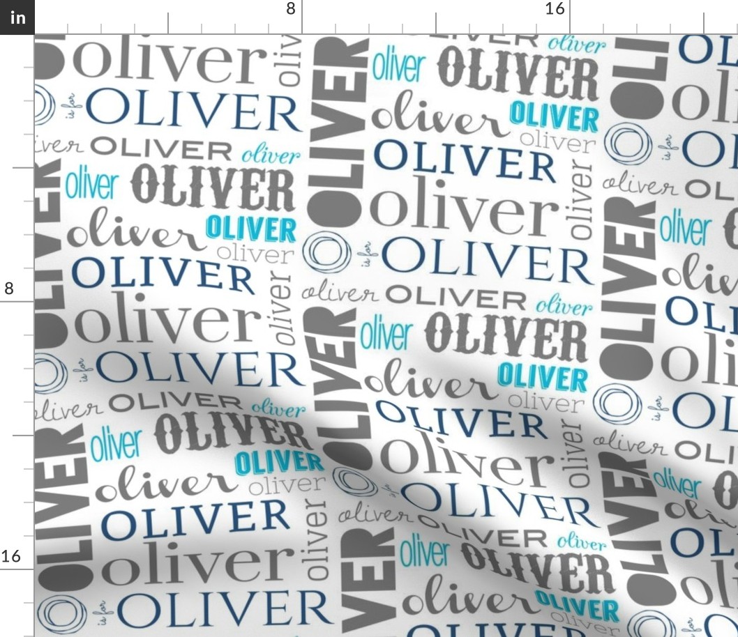 Personalized "Oliver" in Blues