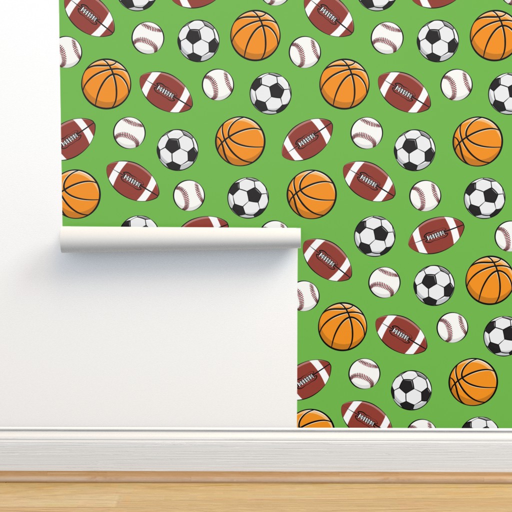 Play Ball - Sports - Basketball, Wallpaper | Spoonflower