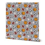 Play Ball - Sports - Basketball, football, baseball, soccer - grey - LAD19